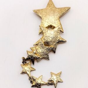 Vintage 1980s Ultracraft Gold Shooting Star Pin Brooch